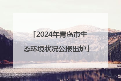 2024年青岛市生态环境状况公报出炉