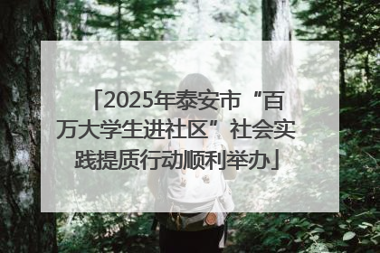 2025年泰安市“百万大学生进社区”社会实践提质行动顺利举办