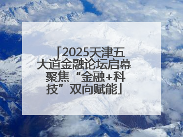 2025天津五大道金融论坛启幕 聚焦“金融+科技”双向赋能