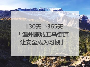 30天→365天！温州鹿城五马街道让安全成为习惯