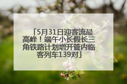 5月31日迎客流最高峰！端午小长假长三角铁路计划增开管内临客列车139对